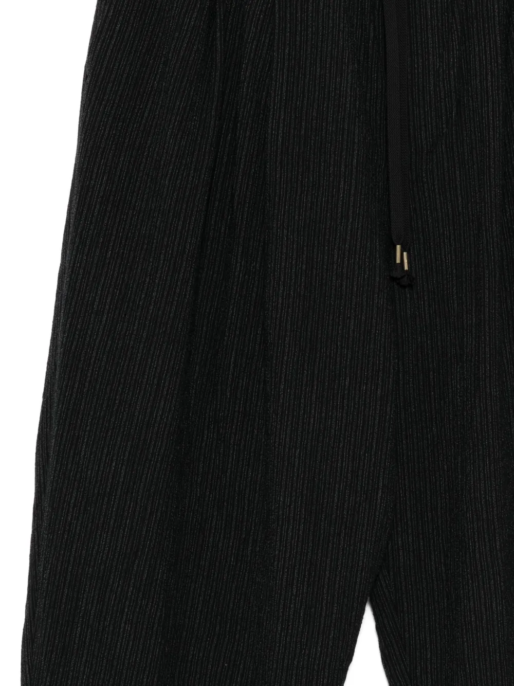 Calmlence Double Pleated Tapered Trousers In Black