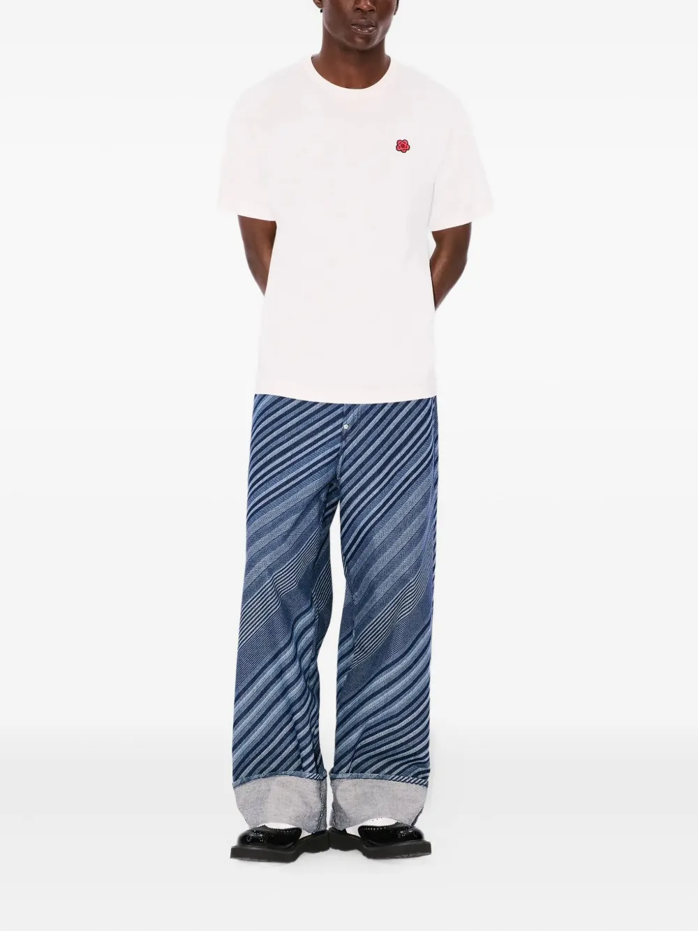 Kenzo Diagonal Stripe cotton trousers | Regular-Fit & Straight Leg Pants | Image 2