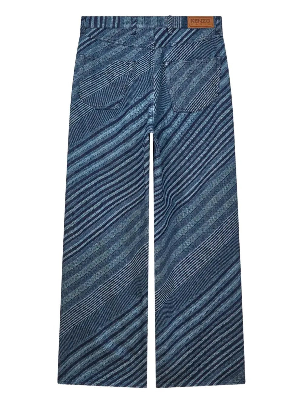 Kenzo Katoenen broek met diagonale streep Blauw