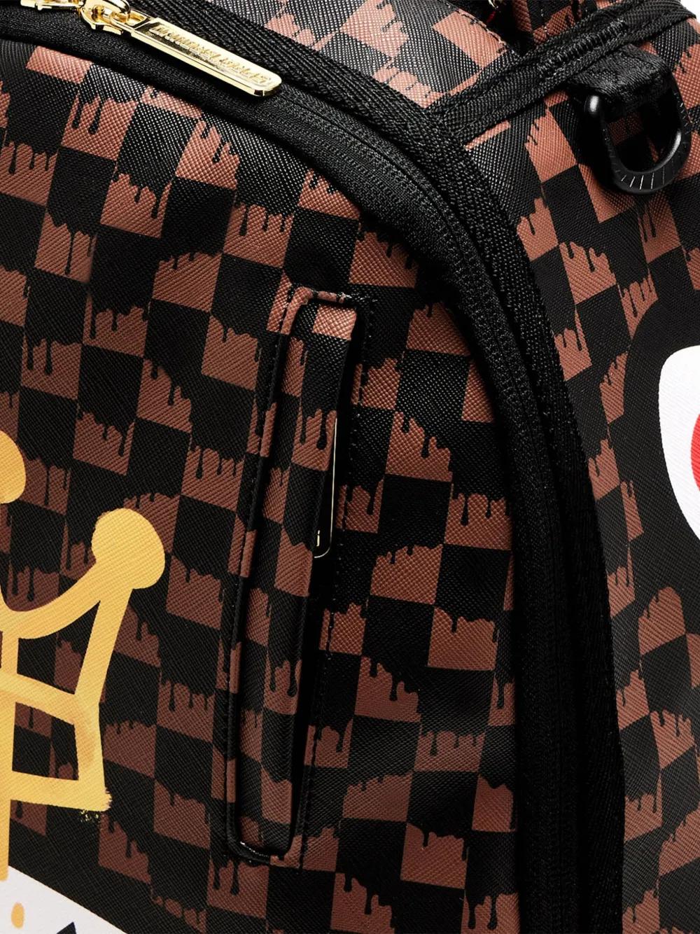 Sprayground X Ka1 Crown Drip Check Backpack In Brown