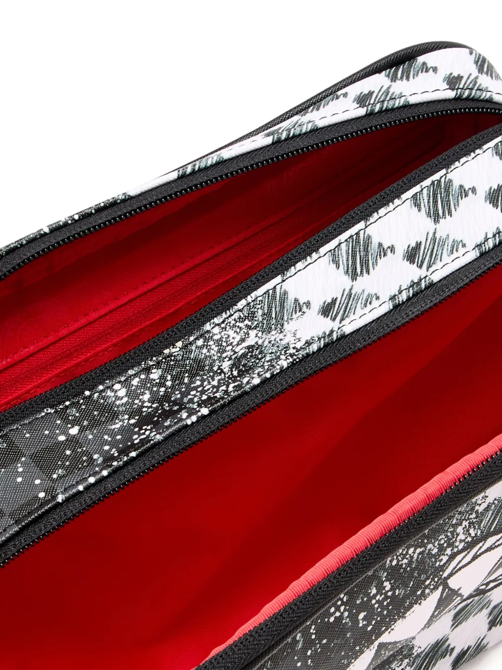 Sprayground Scribble Dribble Check Wash Bag In Black