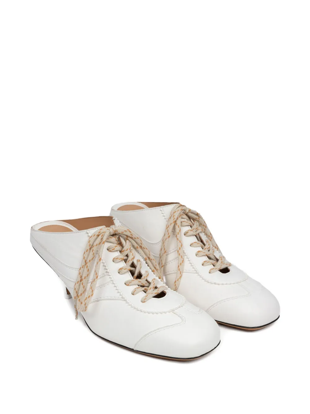 Dries Van Noten 60mm Lace-up Mules In White