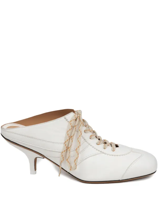 Dries Van Noten Heeled Sneaker Mules in White