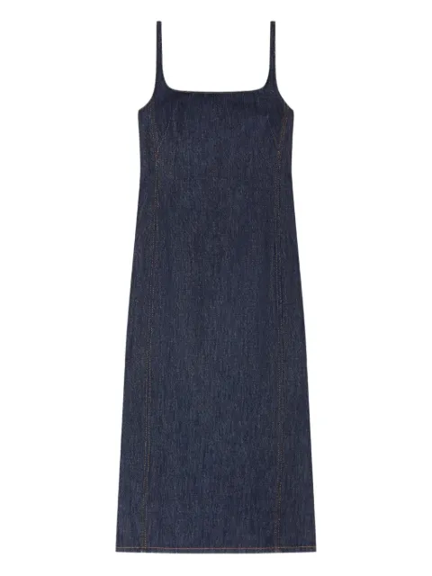 DRIES VAN NOTEN square-neck denim midi dress