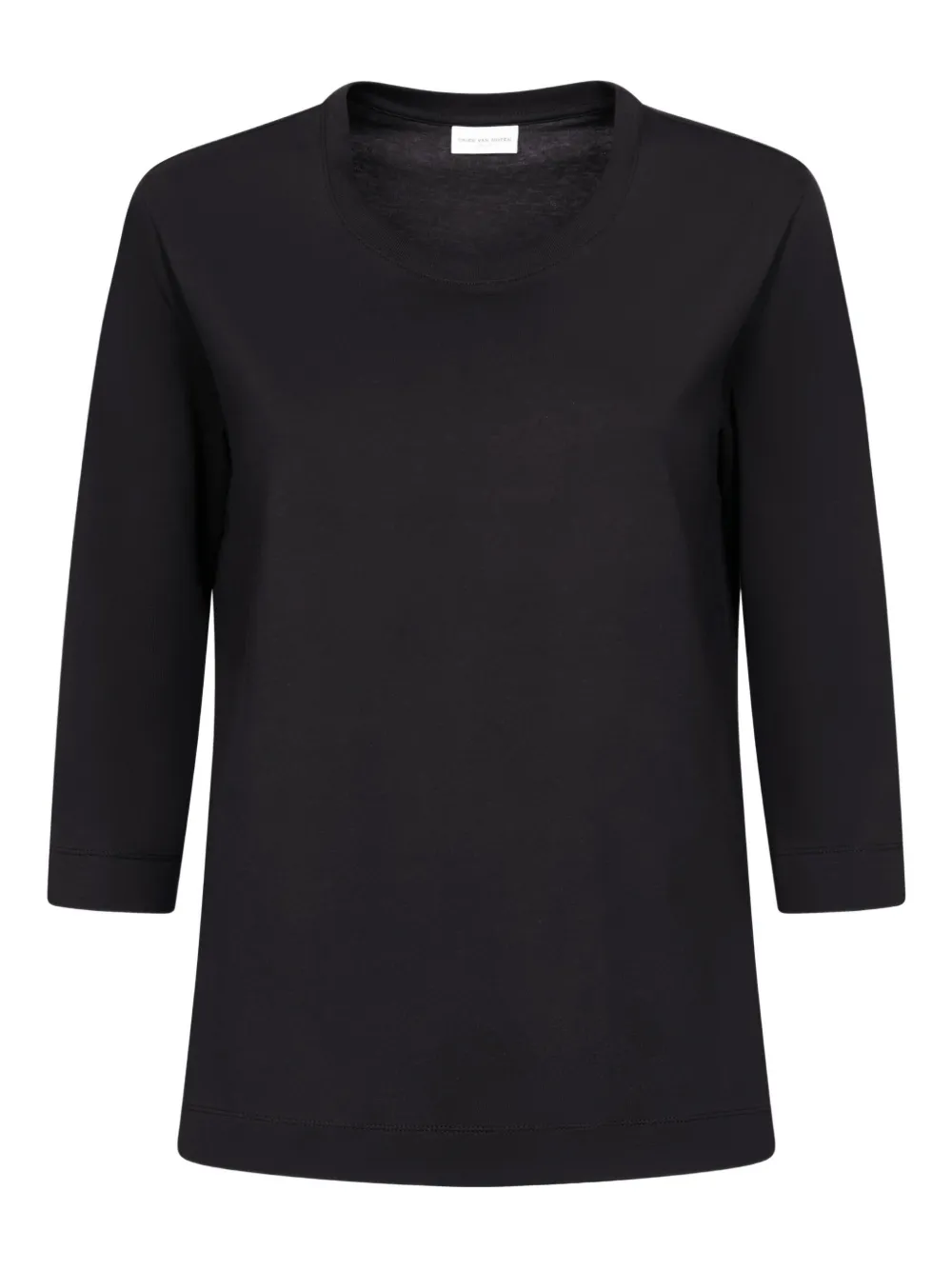 DRIES VAN NOTEN three-quarter sleeve cotton T-shirt | Black | Image 1