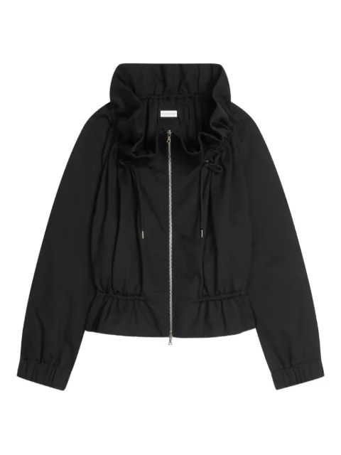 DRIES VAN NOTEN ruffled-neck zip-up jacket