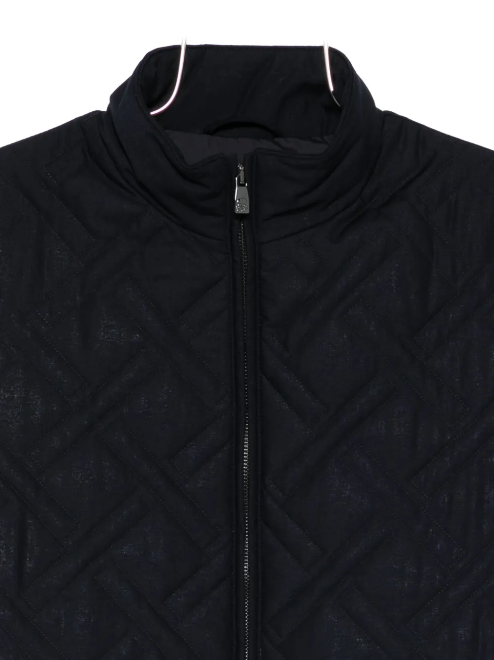 Corneliani Quilted Zip Gilet In Blue