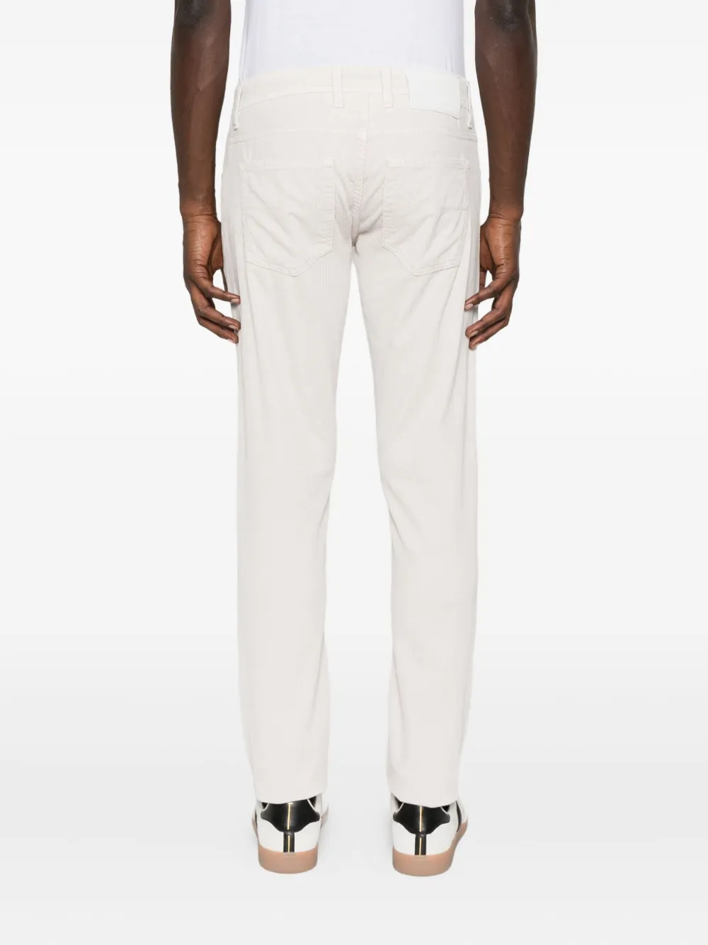 Sartoria Tramarossa Ribfluwelen broek met ringdetail Wit