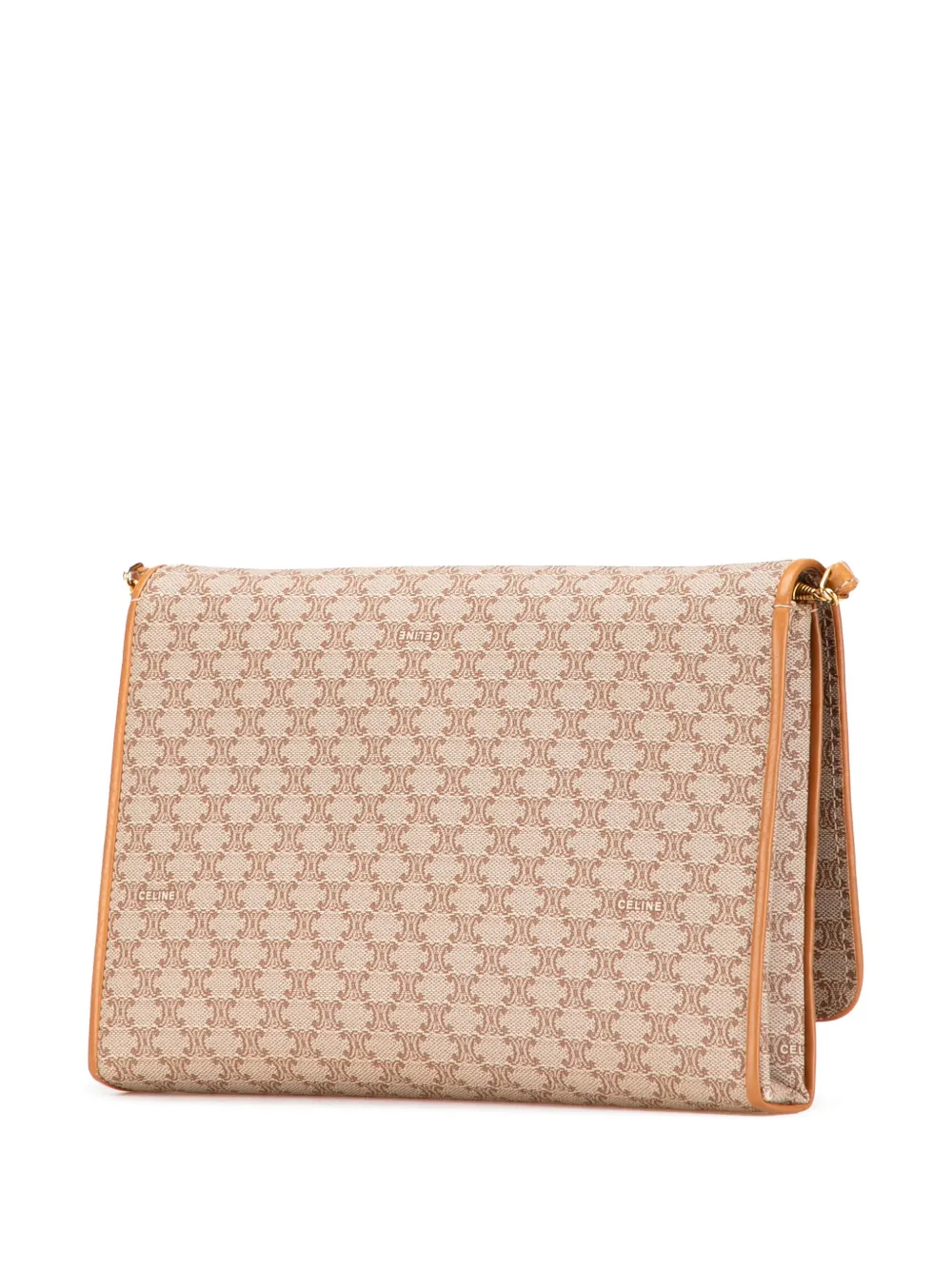 Pre-owned Celine 2007 Macadam Coated Canvas Crossbody Bag In Brown