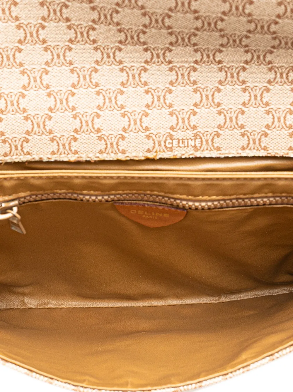 Pre-owned Celine 2007 Macadam Coated Canvas Crossbody Bag In Brown