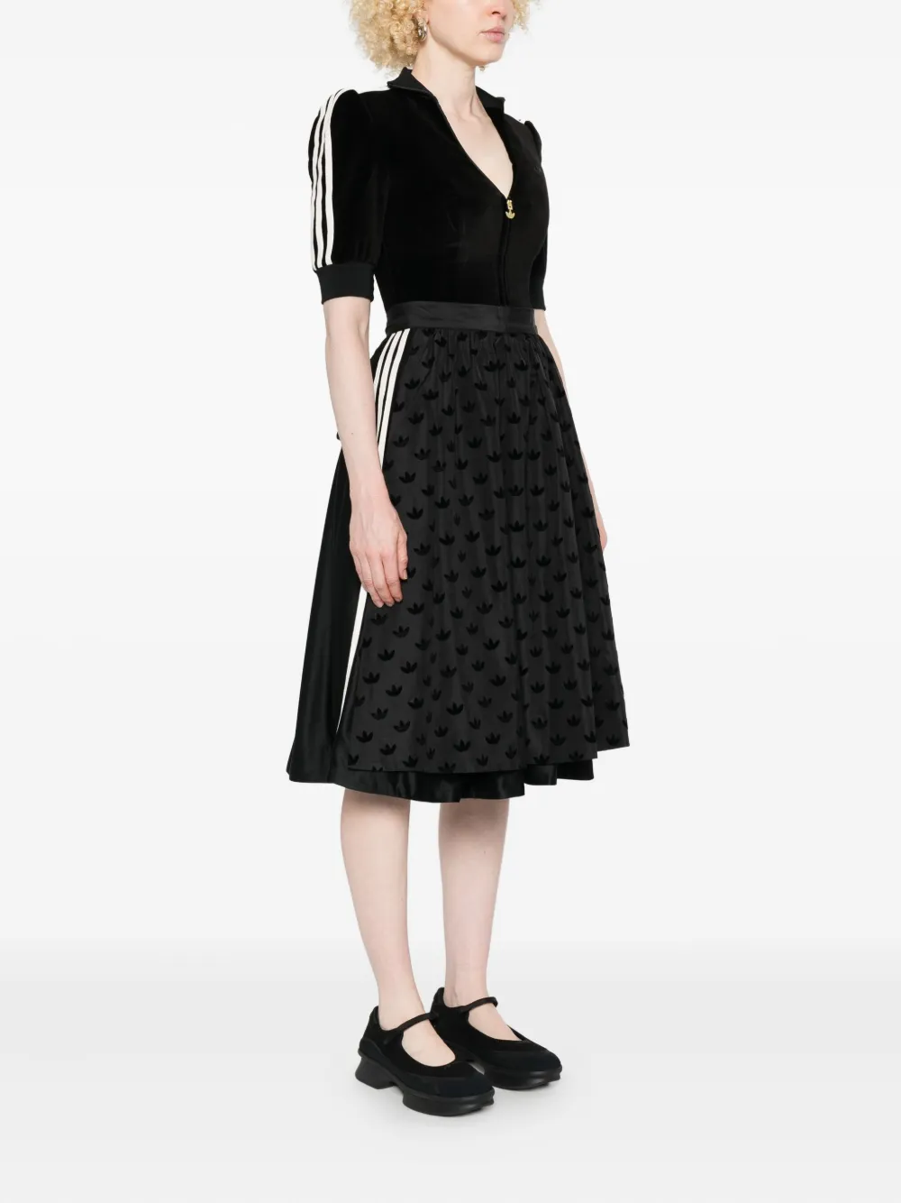 adidas Midi-jurk met V-hals Zwart