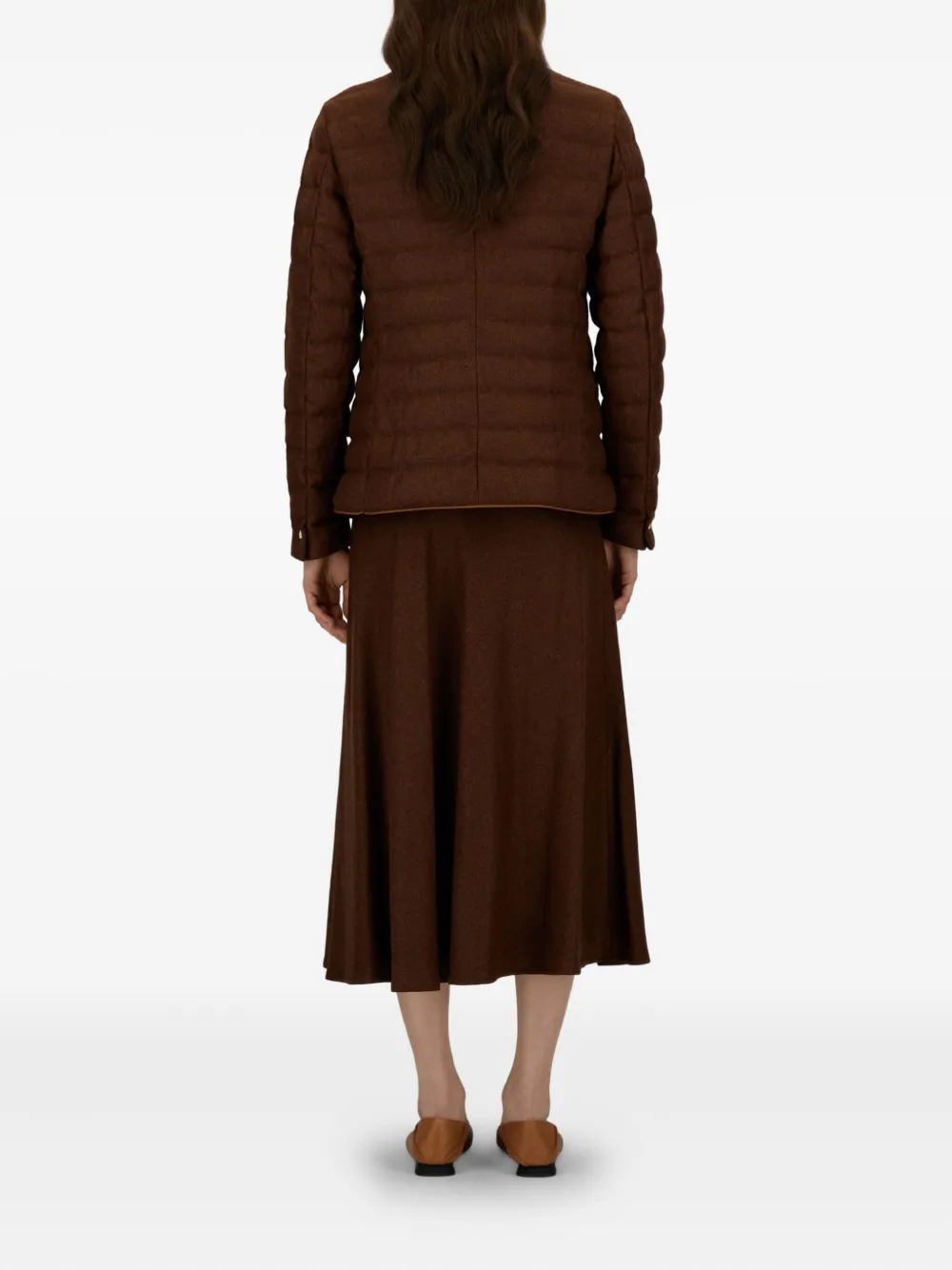  Herno Pleated Wool Skirt - Brown 