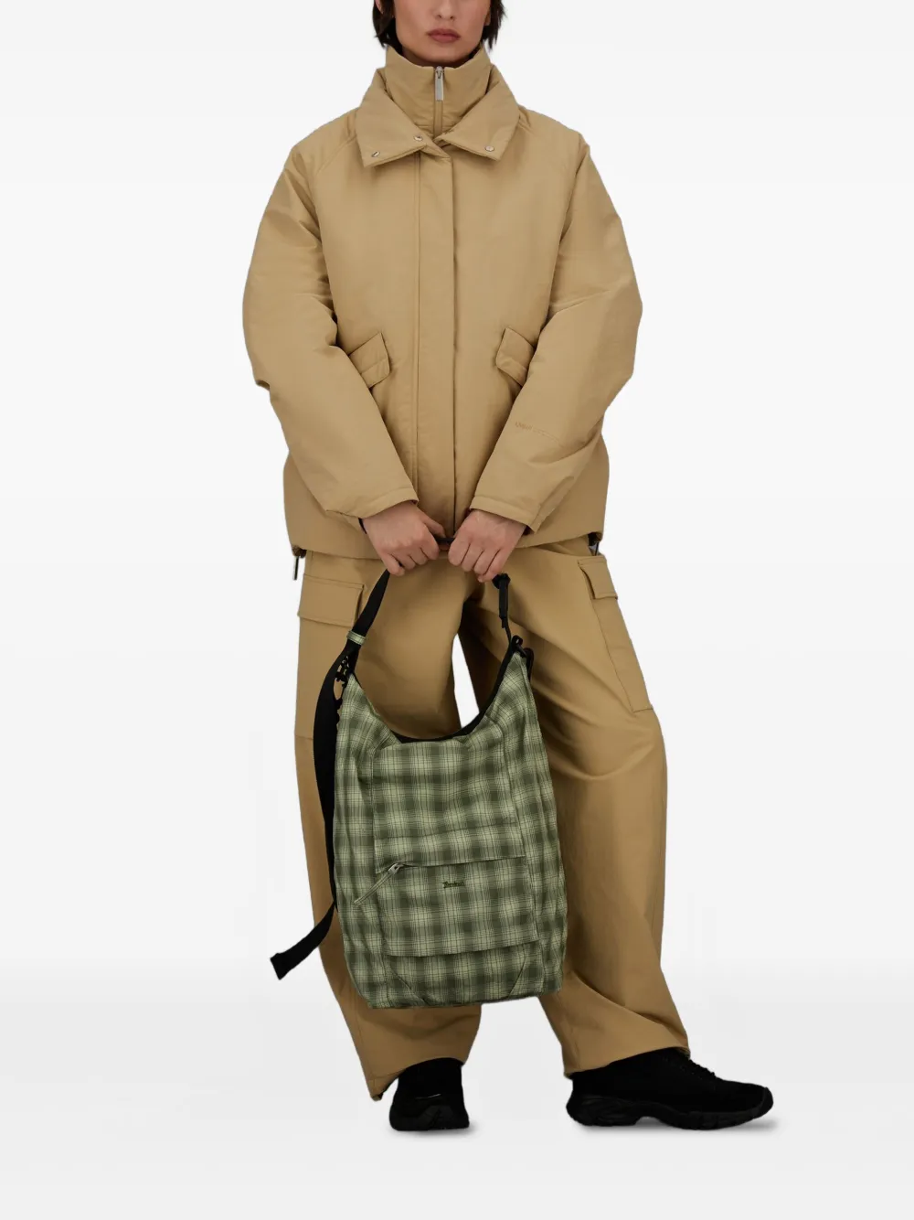 Herno High-neck Quilted Jacket In Brown