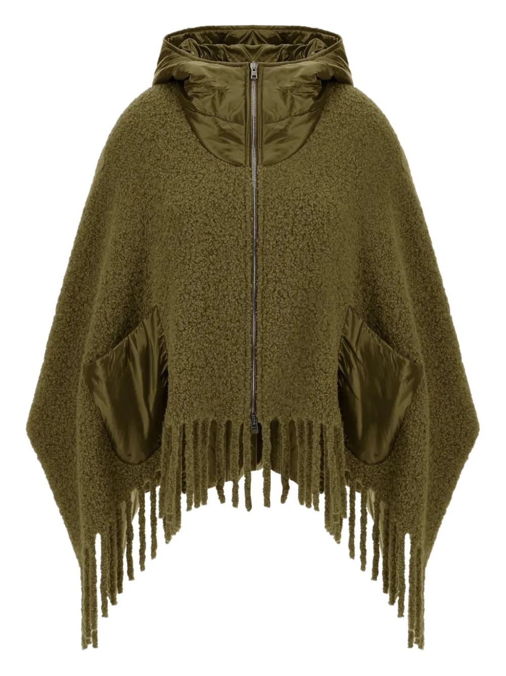 Herno chamarra con capucha y flecos | verde | Image 1