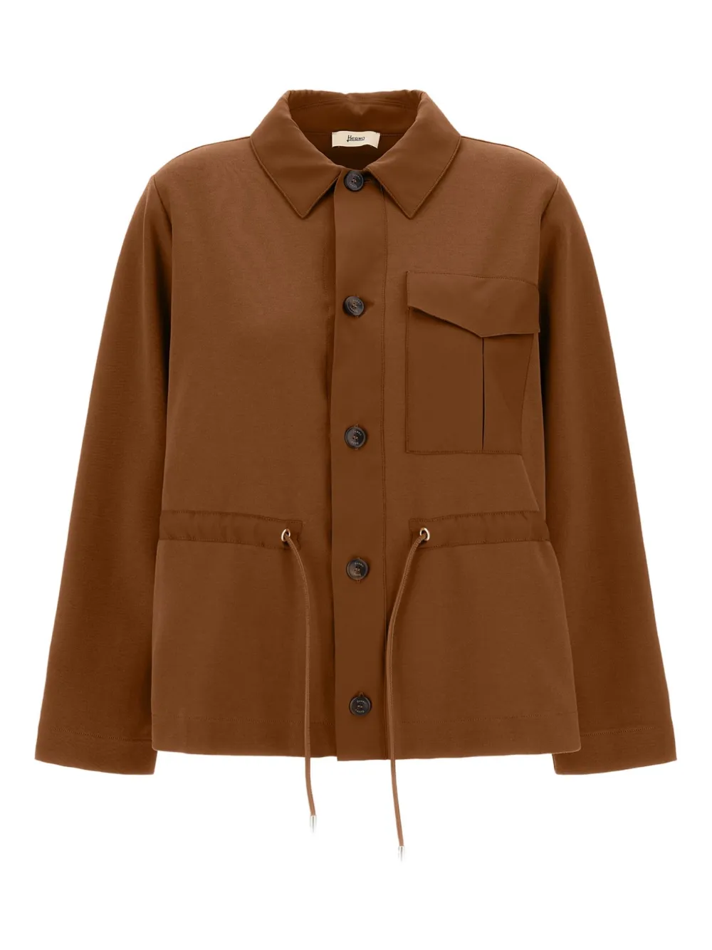 Herno buttoned pocket top | Brown | Image 1