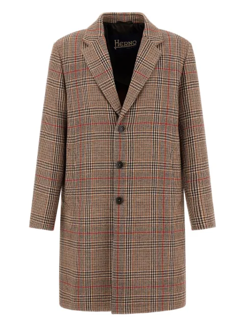 Herno check three-button coat