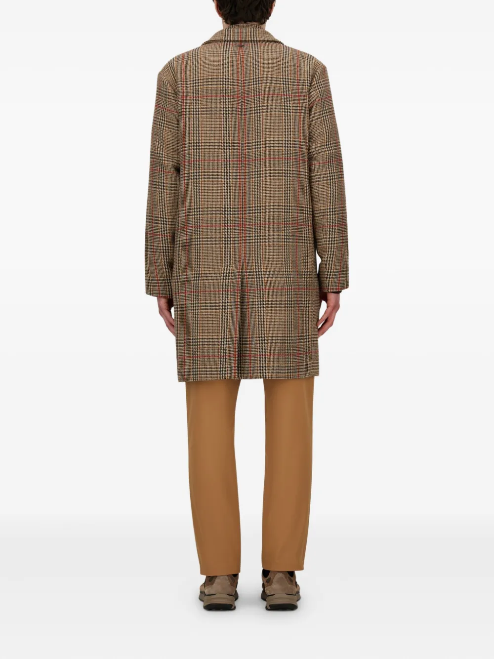 Check Three-Button Coat