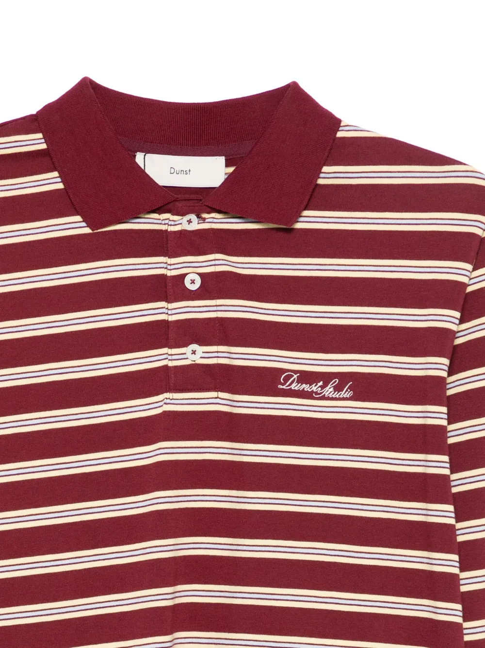 DUNST Gestreept poloshirt met lange mouwen Rood