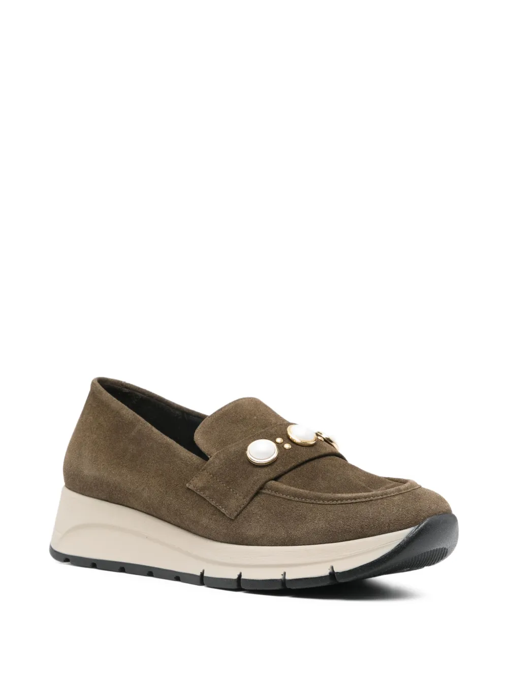 MELLUSO Loafers verfraaid met parel - Bruin