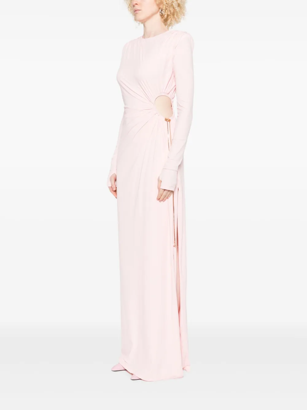 Danamè Chain-embellished Cut-out Maxi Dress In Pink