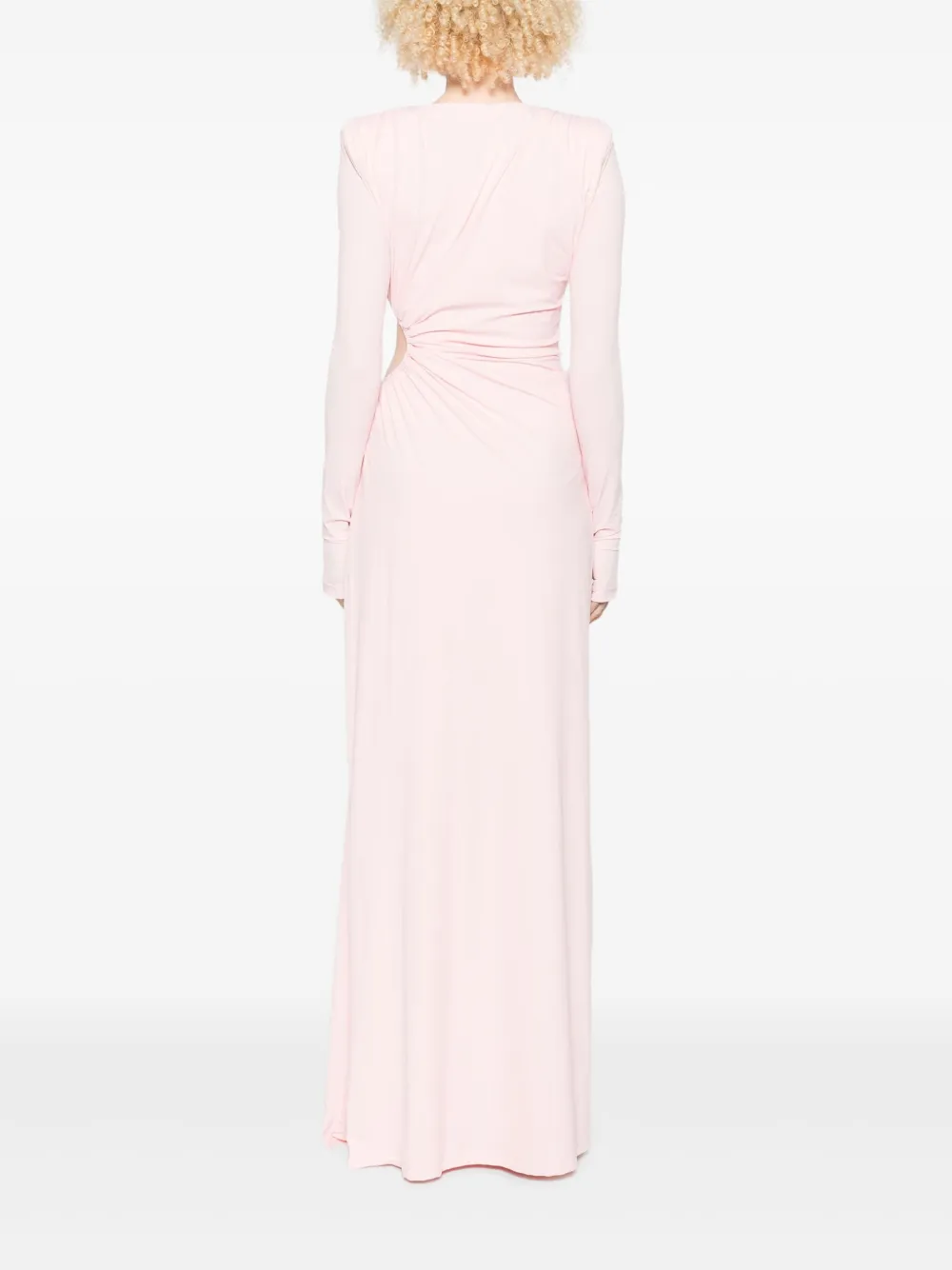 Danamè Chain-embellished Cut-out Maxi Dress In Pink