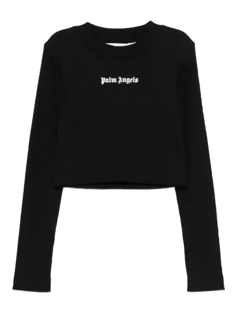 Palm Angels Kids ribbed long-sleeve top