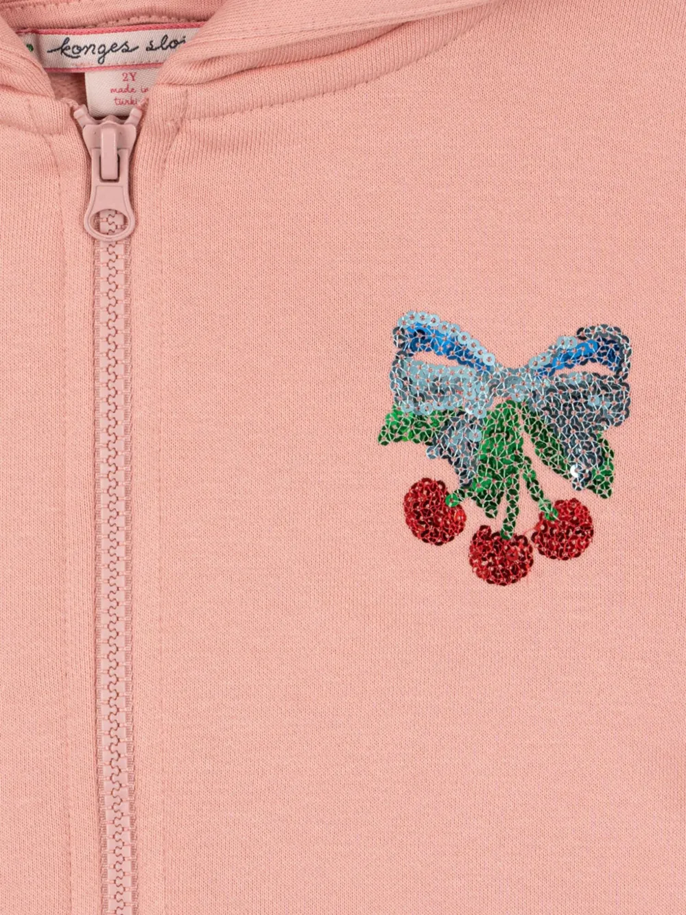Konges Sløjd Hoodie verfraaid met pailletten en rits Roze