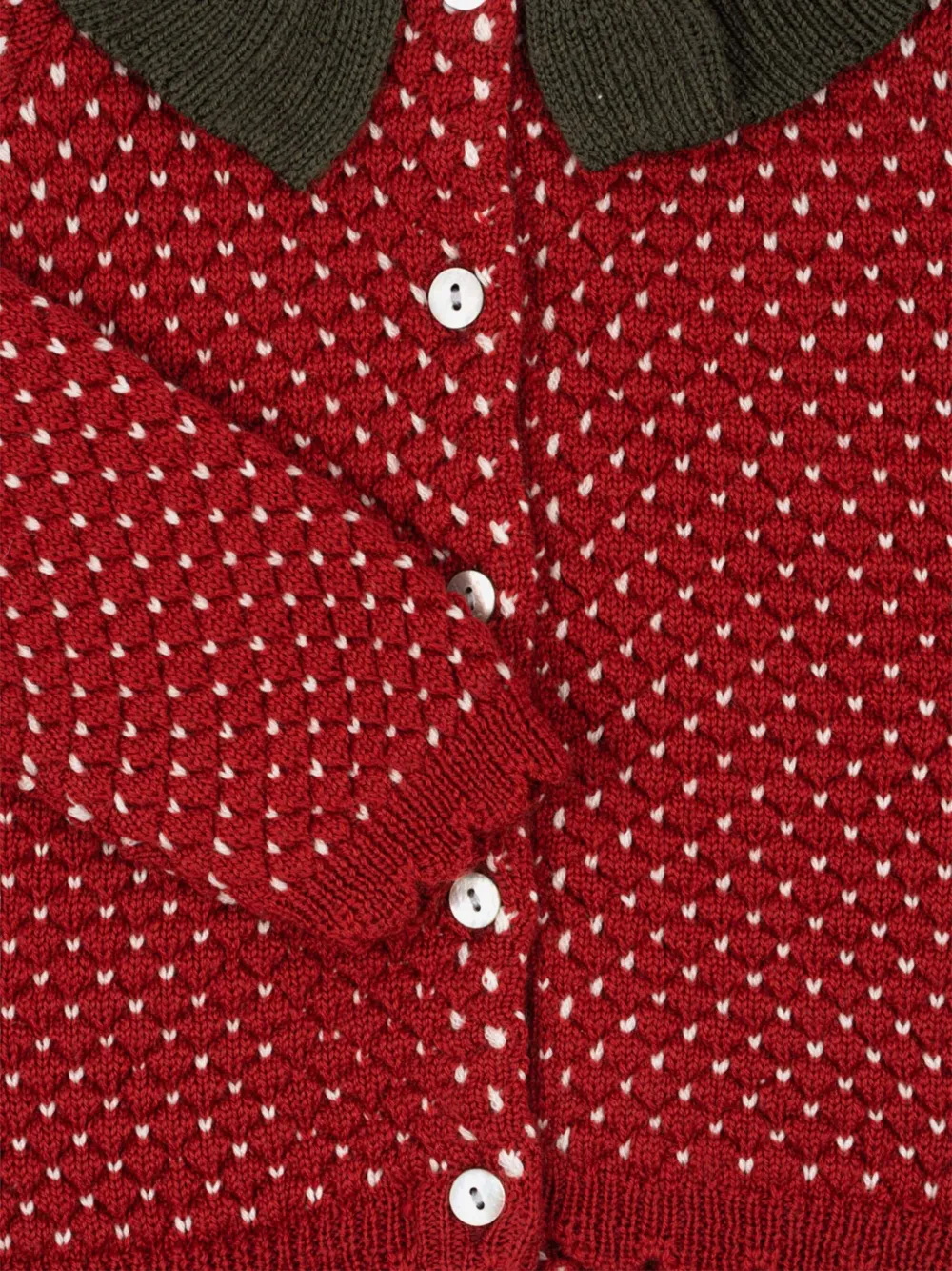 Konges Sløjd Vest met aardbeienkraag en patroon Rood