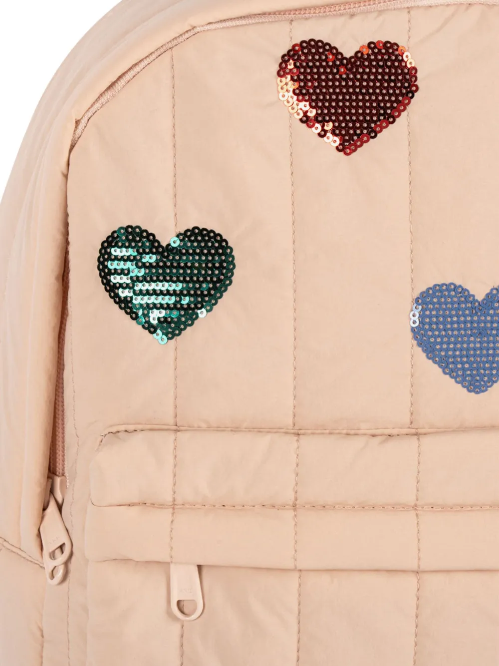Konges Sløjd Quilted Sequin-heart Backpack In Pink