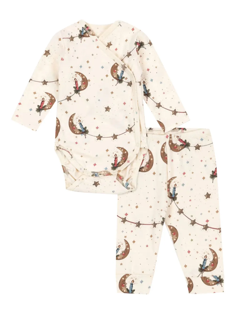 Konges Sløjd moon star babygrow set | Neutrals | Image 1