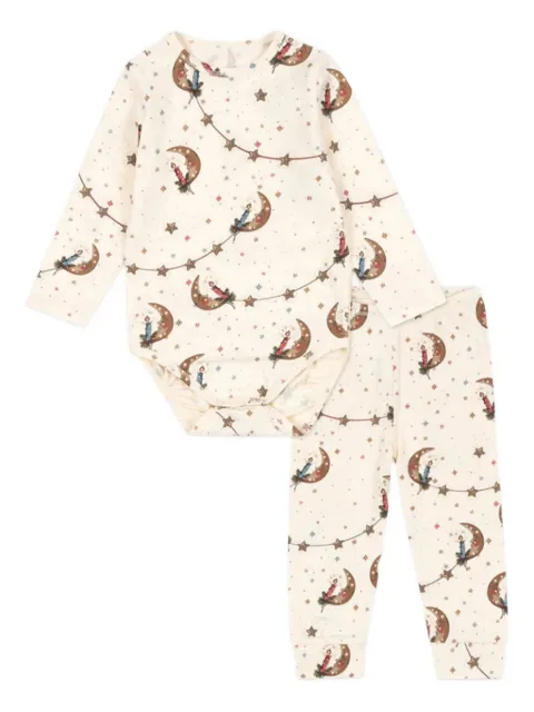 Konges Sløjd basic christmas moon star babygrow set