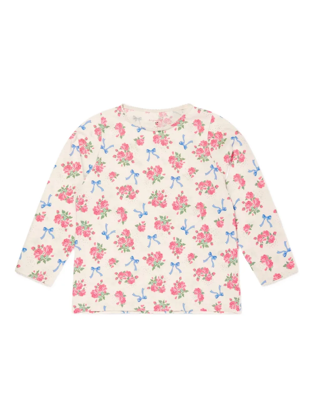 Konges Sløjd Bella Rosita broekset met bloemen- en strikpatroon Beige