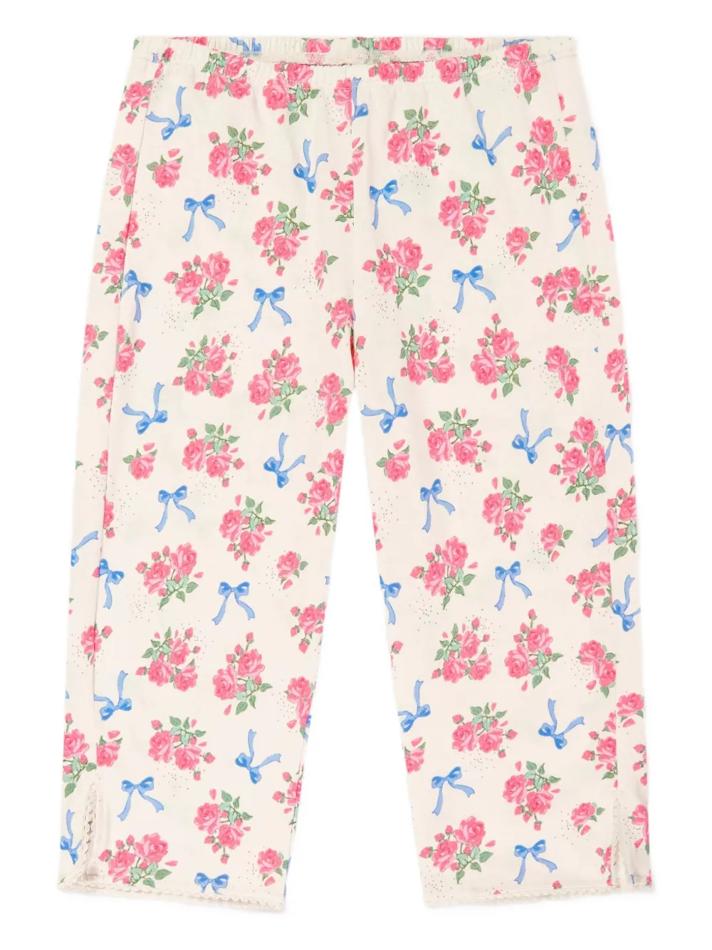 Konges Sløjd Bella Rosita broekset met bloemen- en strikpatroon Beige