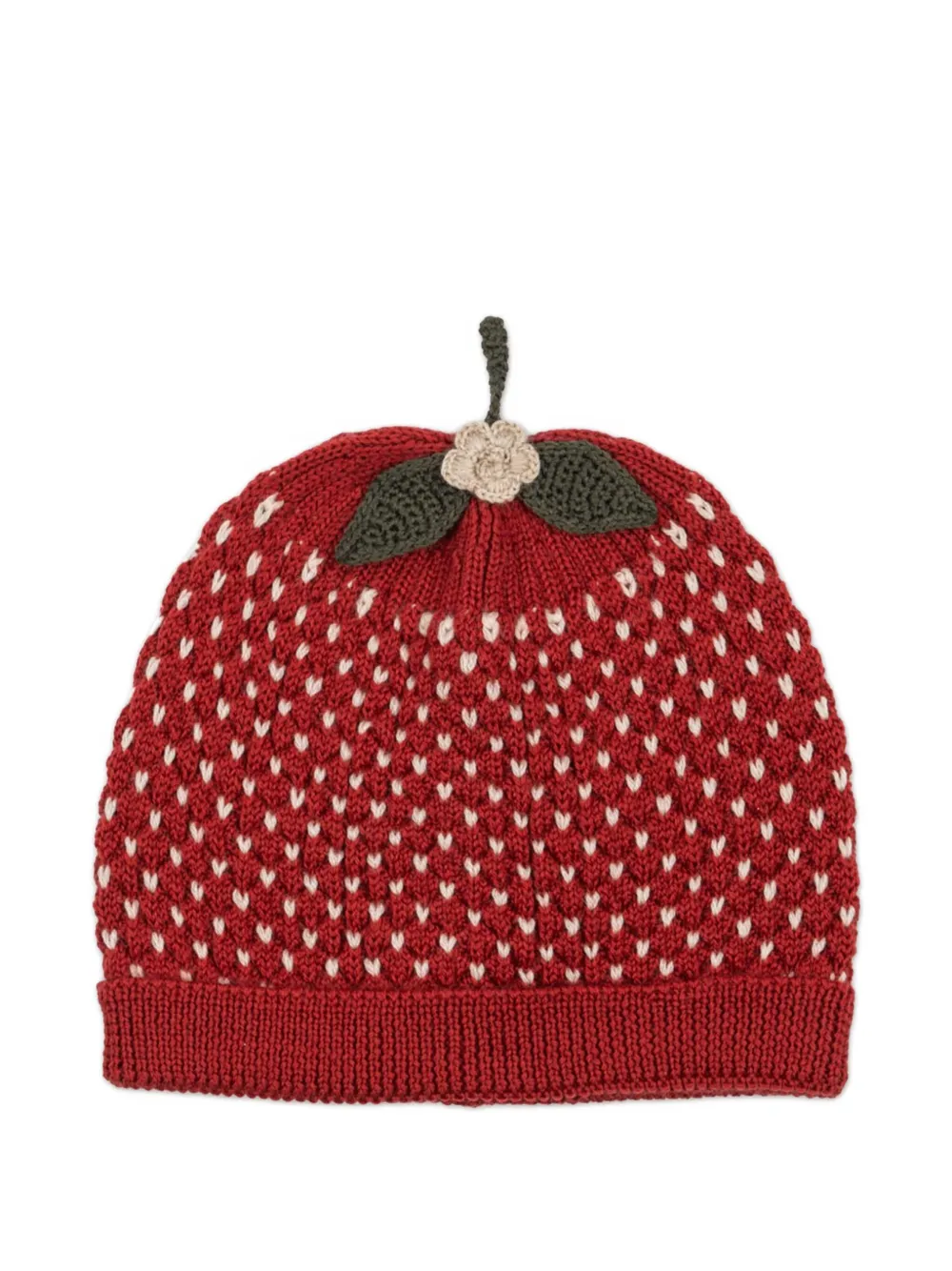 Konges Sløjd strawberry appliqué heart hat | rojo | Image 1