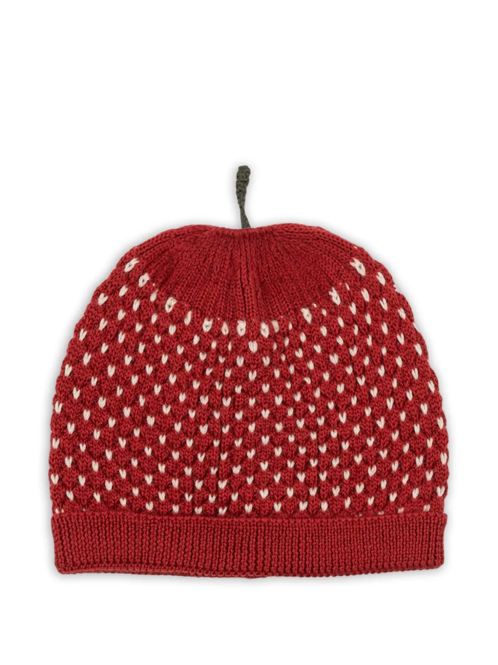 Konges Sløjd strawberry appliqué heart hat | Knitted Hats | Image 2