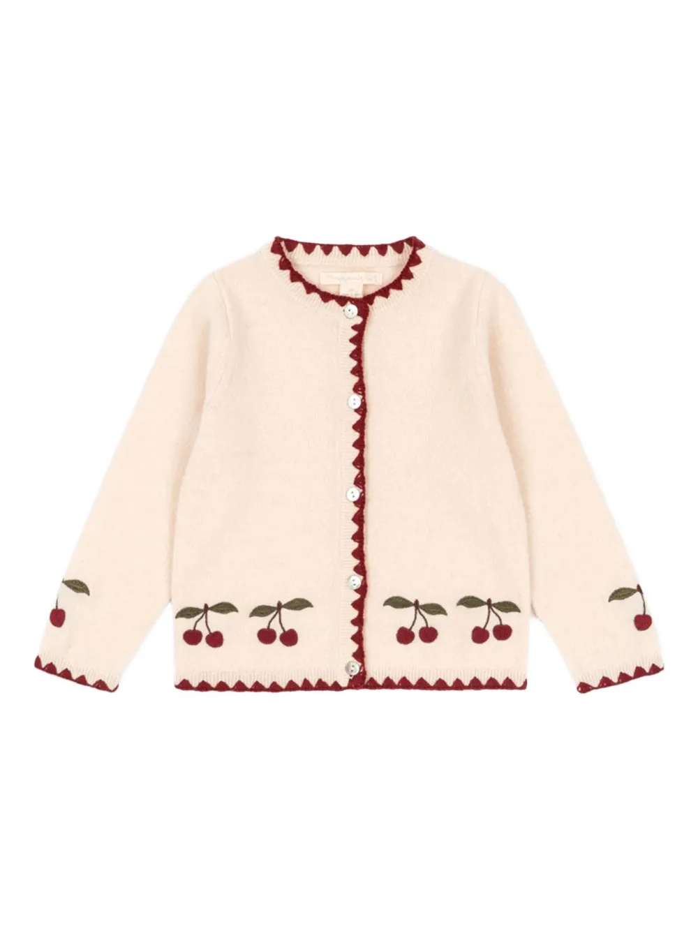 Konges Sløjd cherry trim cardigan | Neutrals | Image 1