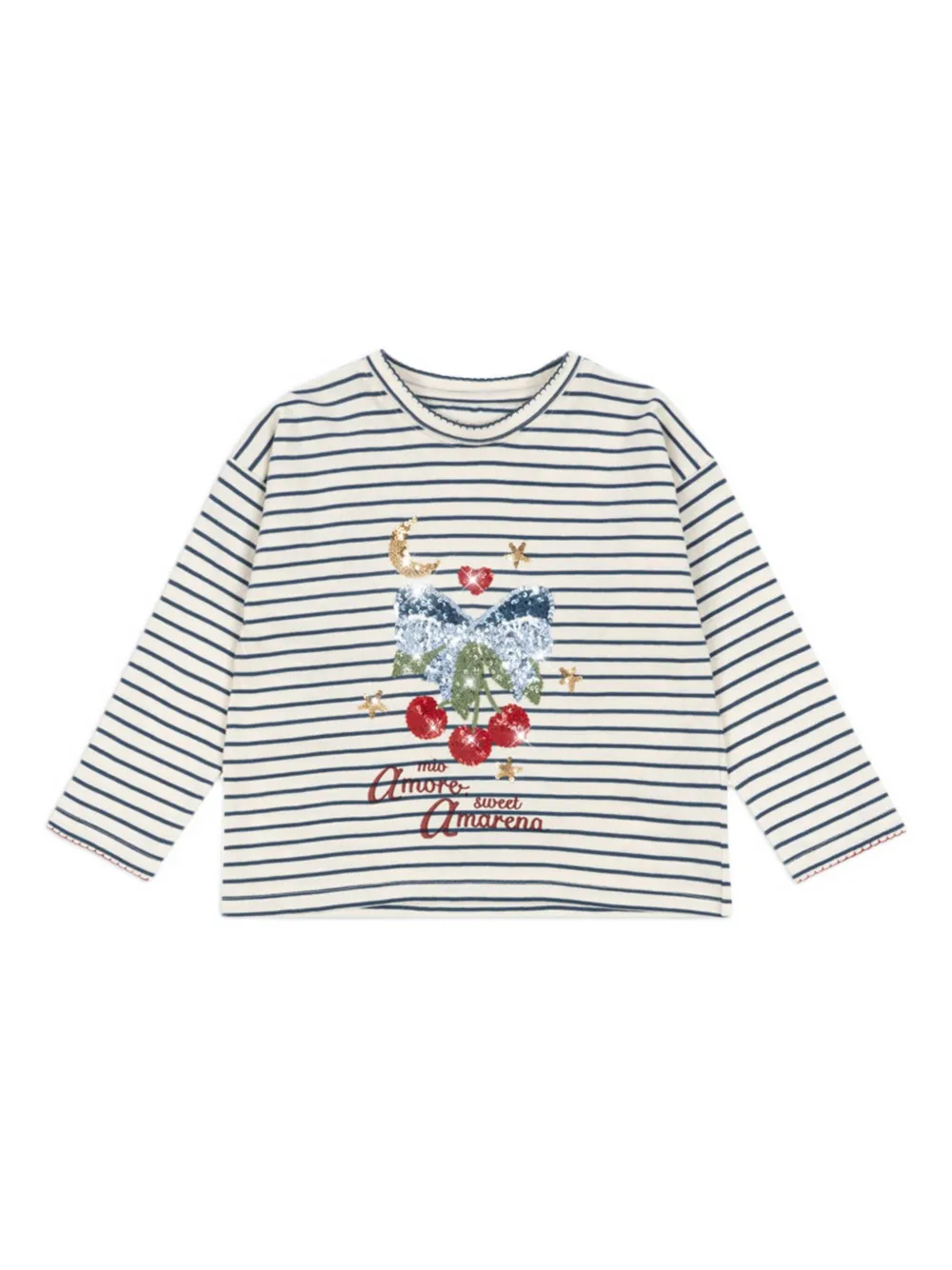 Konges Sløjd striped sequin-embellished T-shirt | White | Image 1