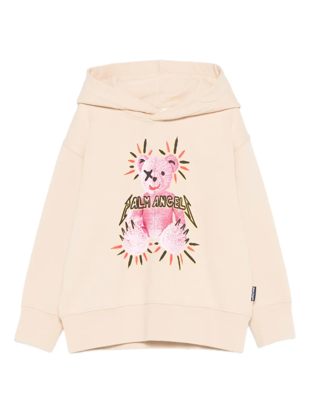 Palm Angels Teddy-print Hoodie In Neutral