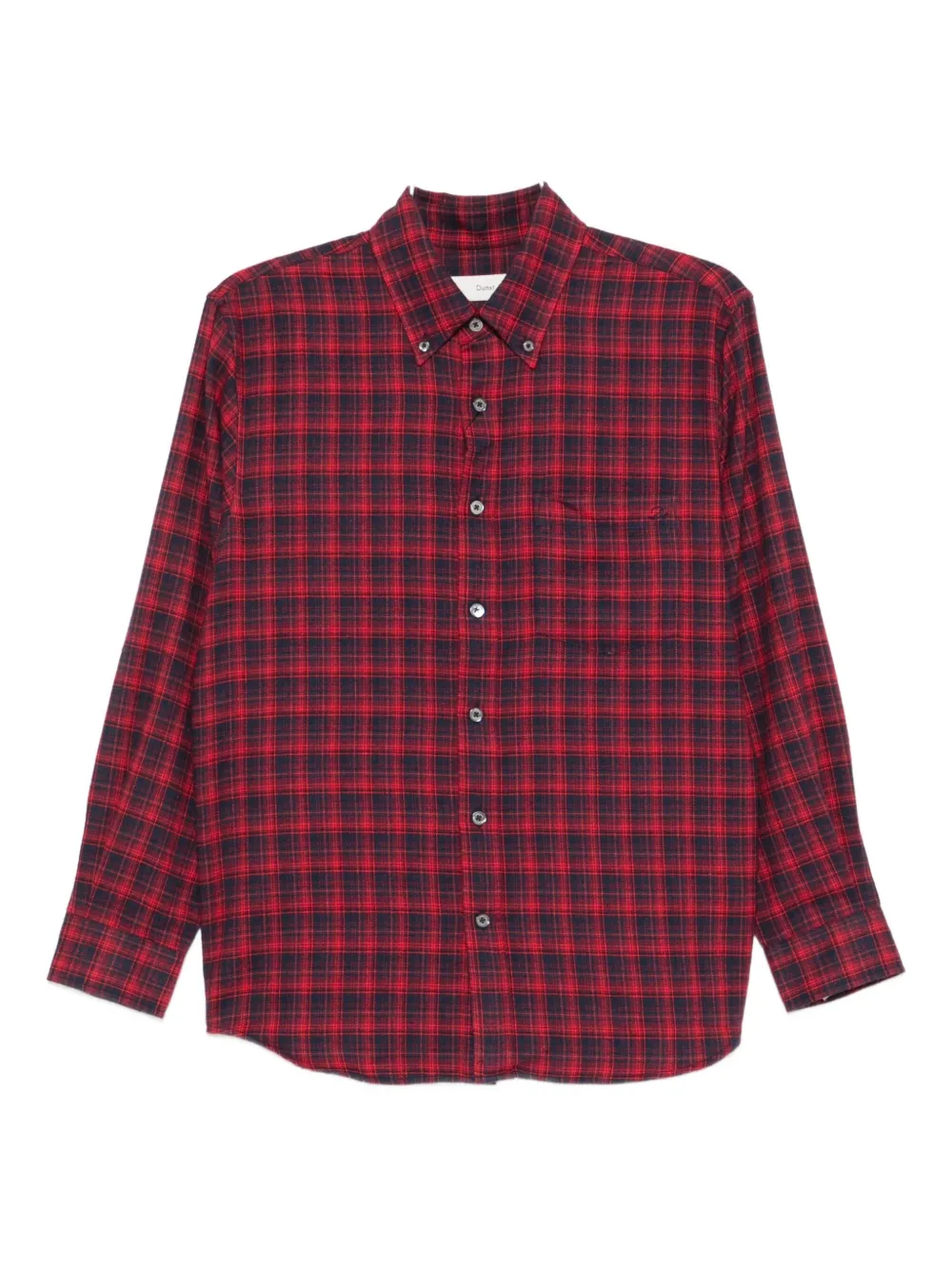 DUNST checked long-sleeved shirt | Red | Image 1