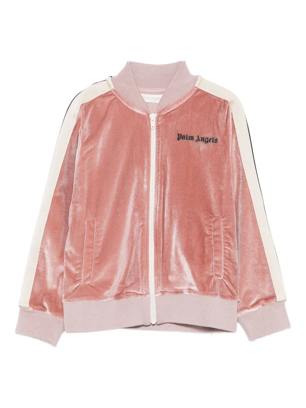 Palm Angels Kids velvet stripe-detail jacket | Pink | Image 1