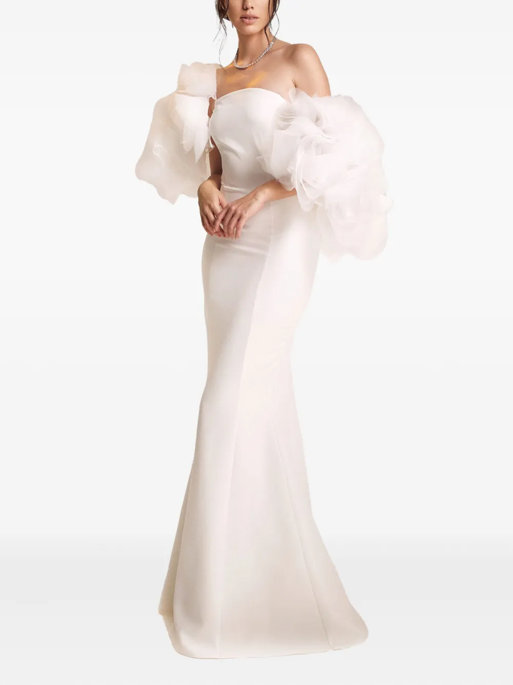 Ana Radu off-shoulder ruffled dress - Wit