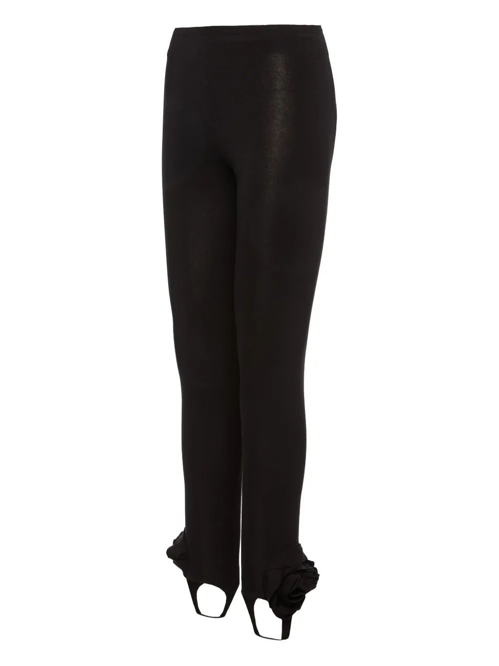 Ana Radu Ruffled-cuff Leggings In Black