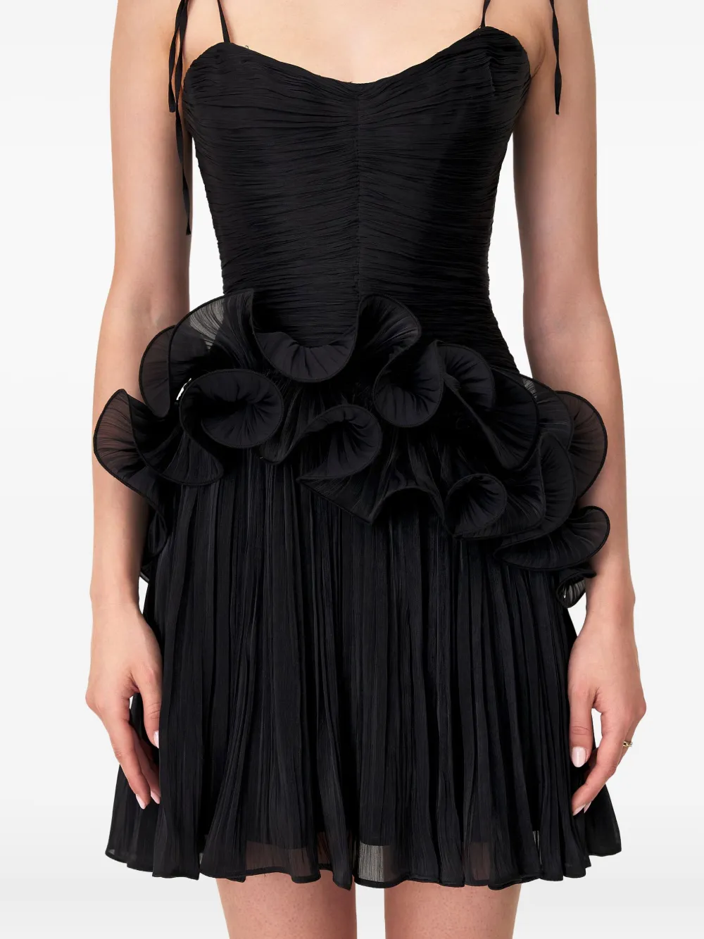 Ana Radu Mini-jurk met ruches Zwart
