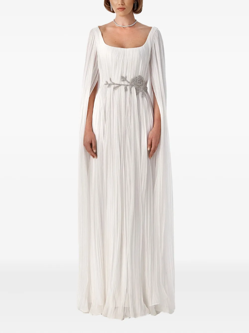 Ana Radu cape-design maxi dress - Wit