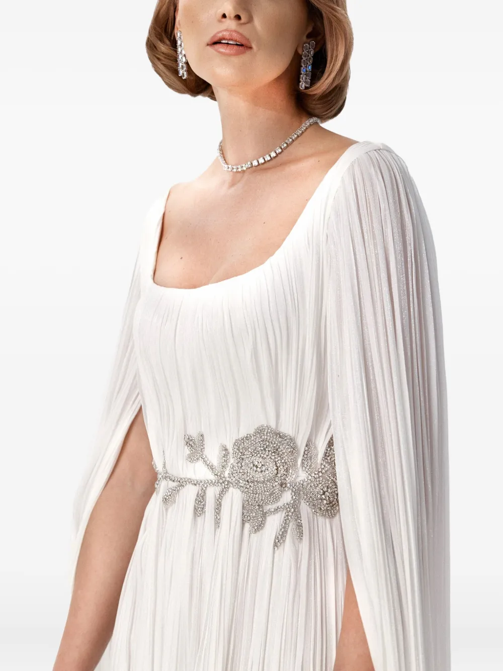 Ana Radu Mini-jurk met cape Wit