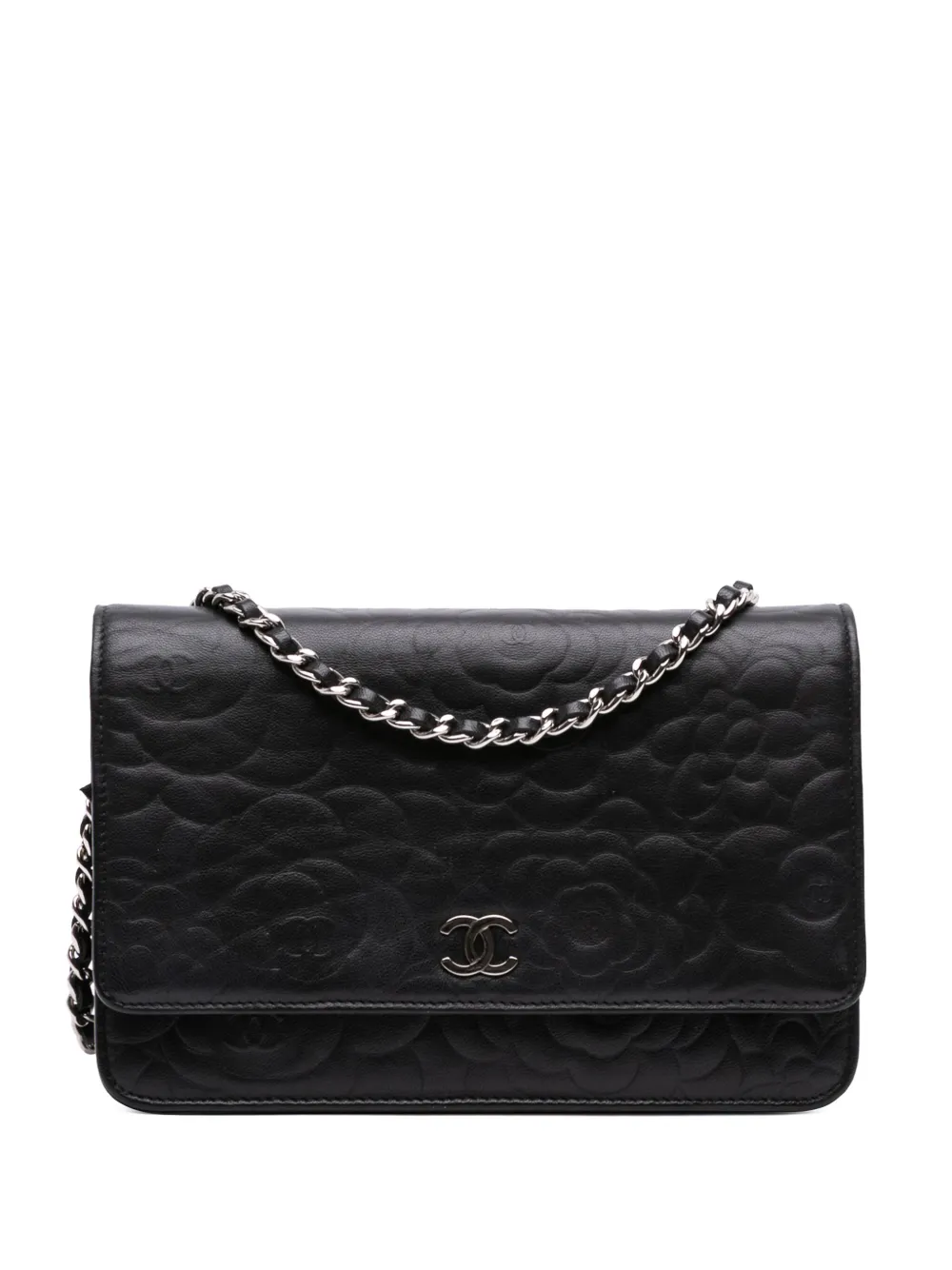 CHANEL Pre-Owned 2012-2013 カメリア エンボス ラムスキン ウォレット オン チェーン ショルダーバッグ - CHANEL Pre-Owned 2012-2013 カメリア エンボス ラムスキン ウォレット オン チェーン ショルダーバッグ -