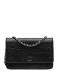 CHANEL Pre-Owned 2012-2013 Camellia Embossed Lambskin Wallet On Chain crossbody bag - Black