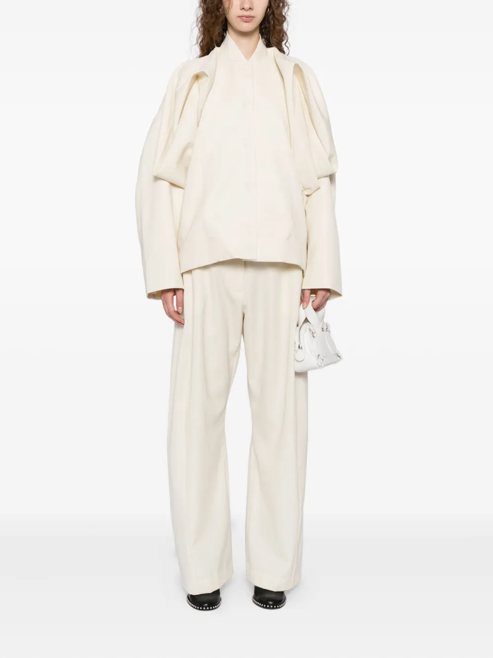 LITKOVSKA High-waiste broek met wijde pijpen - Beige