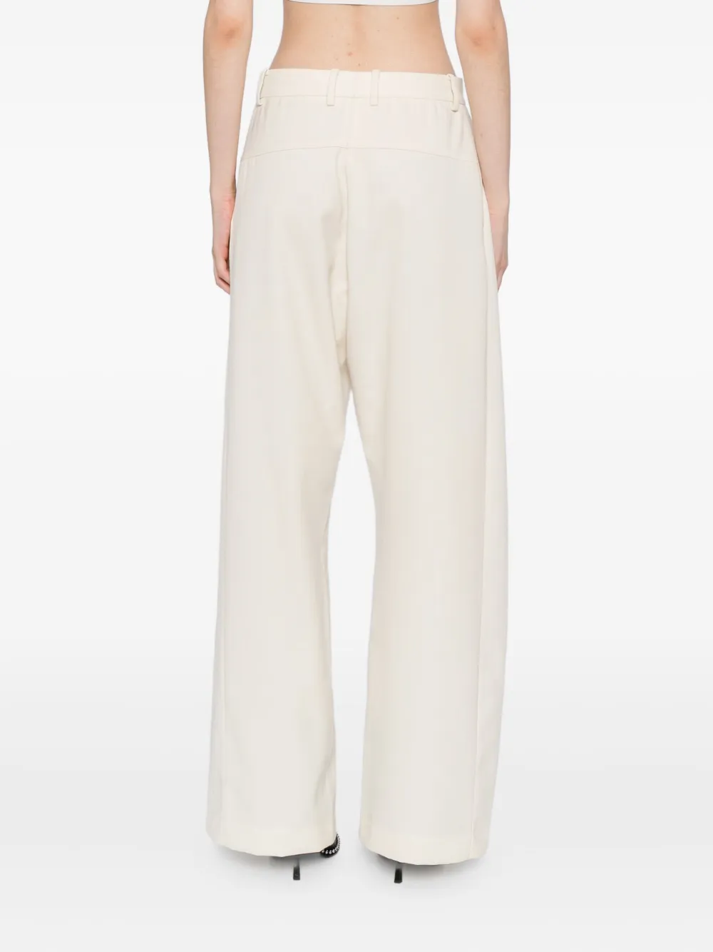 LITKOVSKA High-waiste broek met wijde pijpen Beige