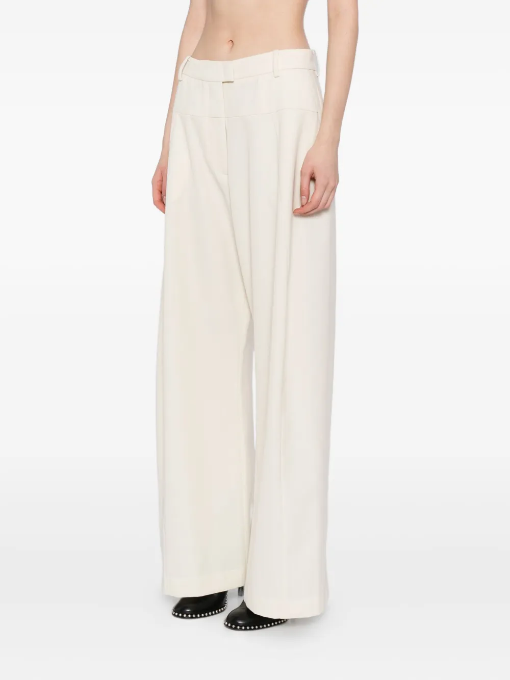 LITKOVSKA High-waiste broek met wijde pijpen Beige